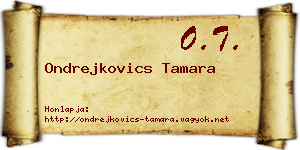 Ondrejkovics Tamara névjegykártya